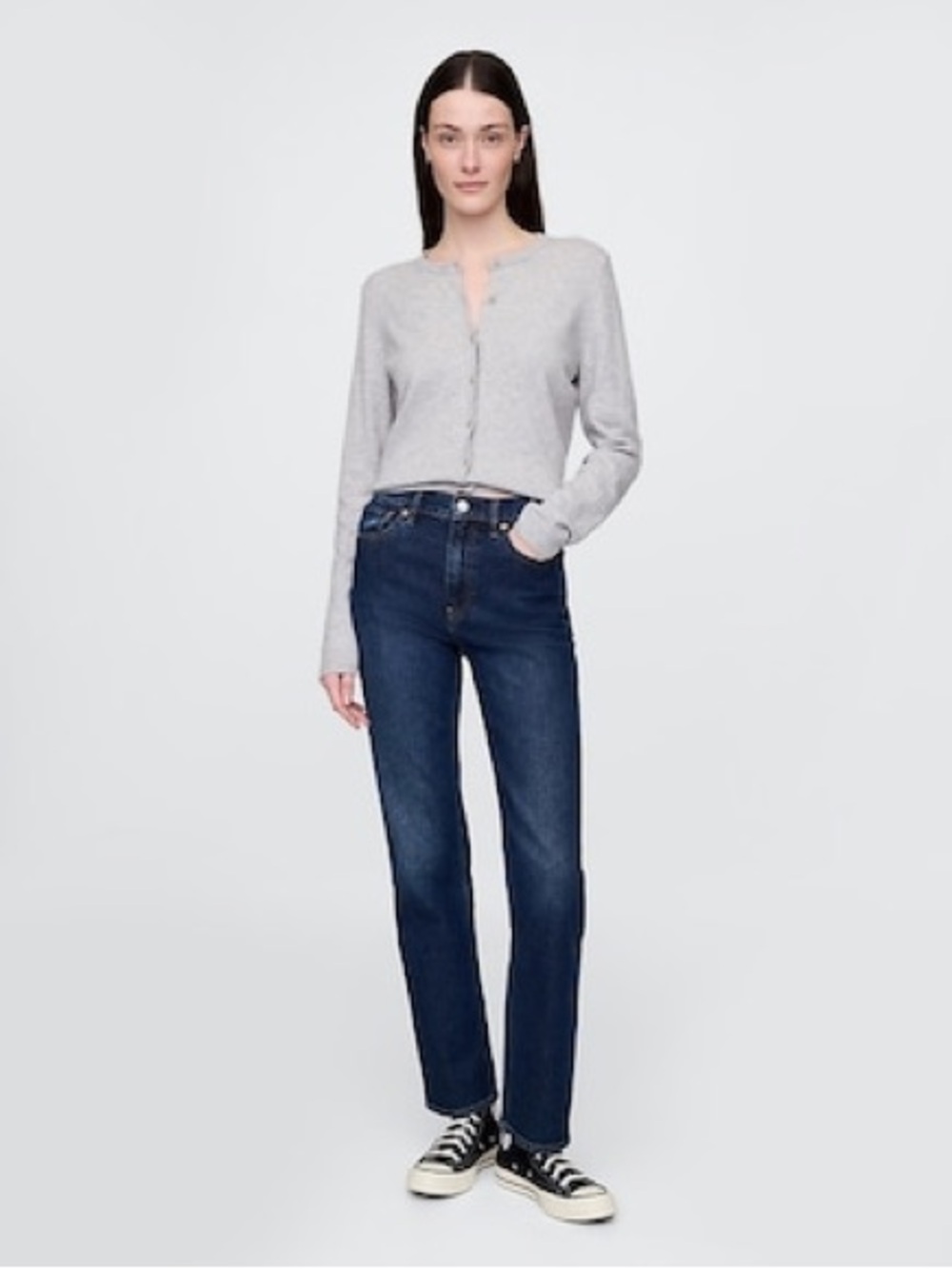 GAP Women’s Straight Leg Jeans in Dark Blue Wash